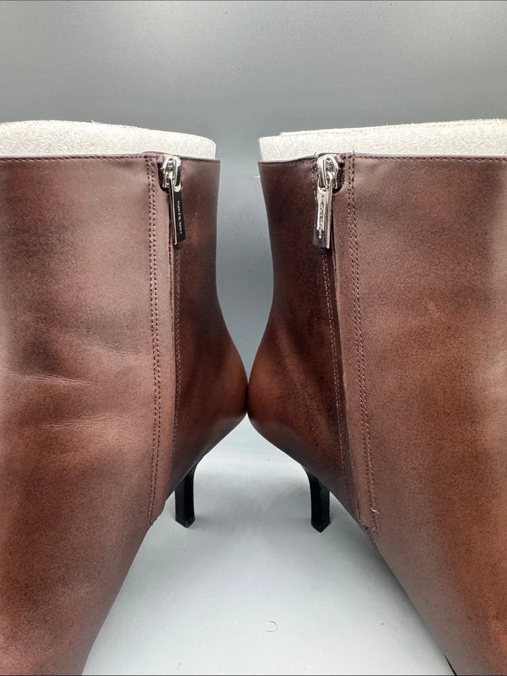 Michael Kors Selina Burnished Leather Ankle Boot